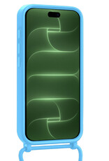 BASEY. BASEY. iPhone 18 Pro Hoesje Pashouder met Koord Met Screenprotector - Lichtblauw