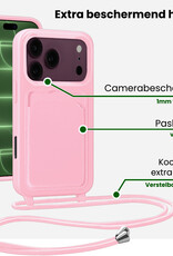 BASEY. BASEY. iPhone 18 Pro Hoesje Pashouder met Koord - Lichtroze - 2 PACK