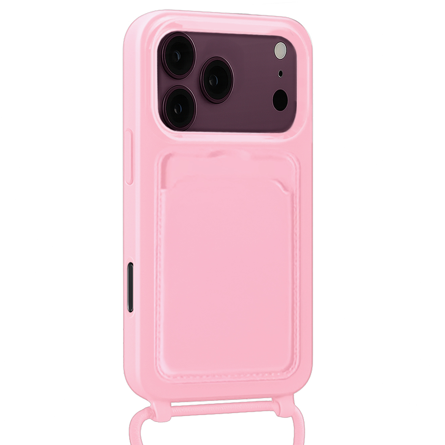 BASEY. BASEY. iPhone 18 Pro Hoesje Pashouder met Koord - Lichtroze - 2 PACK