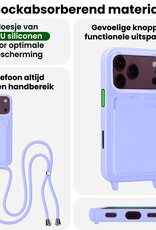 BASEY. BASEY. iPhone 18 Pro Hoesje Pashouder met Koord - Lila - 2 PACK