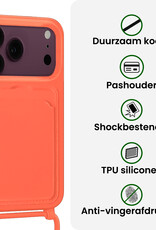BASEY. BASEY. iPhone 18 Pro Hoesje Pashouder met Koord - Papaya - 2 PACK