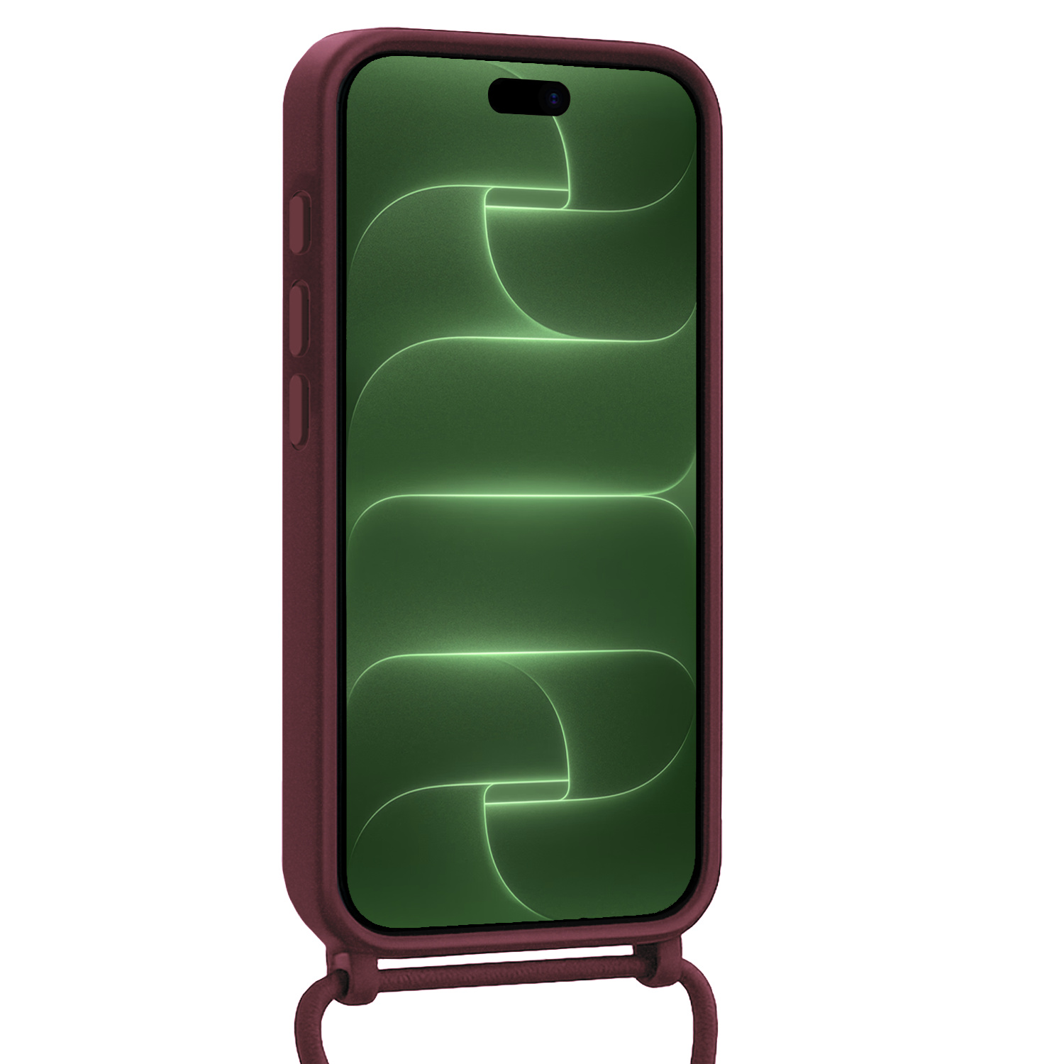 BASEY. BASEY. iPhone 18 Pro Max Hoesje Pashouder met Koord Met 2x Screenprotector - Aubergine