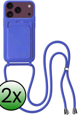 BASEY. BASEY. iPhone 18 Pro Max Hoesje Pashouder met Koord - Fel Blauw - 2 PACK