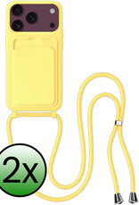 BASEY. BASEY. iPhone 18 Pro Max Hoesje Pashouder met Koord - Geel - 2 PACK