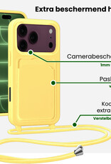 BASEY. BASEY. iPhone 18 Pro Max Hoesje Pashouder met Koord Met 2x Screenprotector - Geel