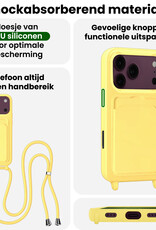 BASEY. BASEY. iPhone 18 Pro Max Hoesje Pashouder met Koord Met 2x Screenprotector - Geel