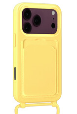 BASEY. BASEY. iPhone 18 Pro Max Hoesje Pashouder met Koord Met 2x Screenprotector - Geel