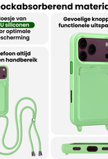 BASEY. BASEY. iPhone 18 Pro Max Hoesje Pashouder met Koord Met Screenprotector - Groen