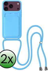 BASEY. BASEY. iPhone 18 Pro Max Hoesje Pashouder met Koord - Lichtblauw - 2 PACK