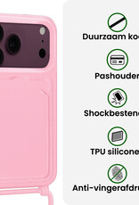 BASEY. BASEY. iPhone 18 Pro Max Hoesje Pashouder met Koord - Lichtroze - 2 PACK