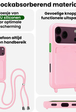 BASEY. BASEY. iPhone 18 Pro Max Hoesje Pashouder met Koord - Lichtroze - 2 PACK
