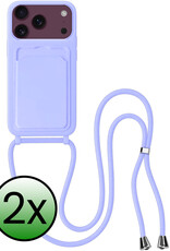 BASEY. BASEY. iPhone 18 Pro Max Hoesje Pashouder met Koord - Lila - 2 PACK