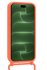 BASEY. BASEY. iPhone 18 Pro Max Hoesje Pashouder met Koord Met 2x Screenprotector - Papaya