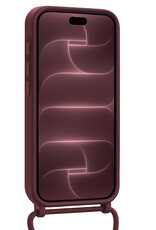NoXx NoXx iPhone 18 Pro Hoesje Pashouder met Koord Met Screenprotector - Aubergine