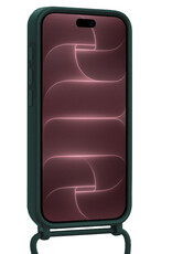 NoXx NoXx iPhone 18 Pro Hoesje Pashouder met Koord Met 2x Screenprotector - Donkergroen