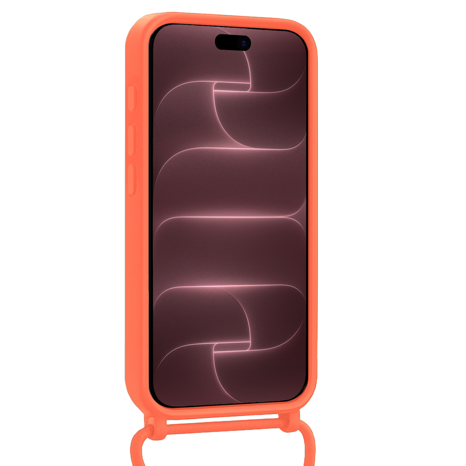 NoXx NoXx iPhone 18 Pro Hoesje Pashouder met Koord - Papaya - 2 PACK