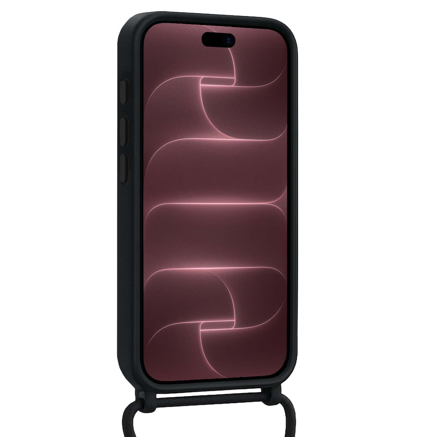 NoXx NoXx iPhone 18 Pro Hoesje Pashouder met Koord - Zwart - 2 PACK