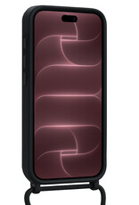NoXx NoXx iPhone 18 Pro Hoesje Pashouder met Koord Met Screenprotector - Zwart