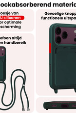 NoXx NoXx iPhone 18 Pro Max Hoesje Pashouder met Koord - Donkergroen - 2 PACK