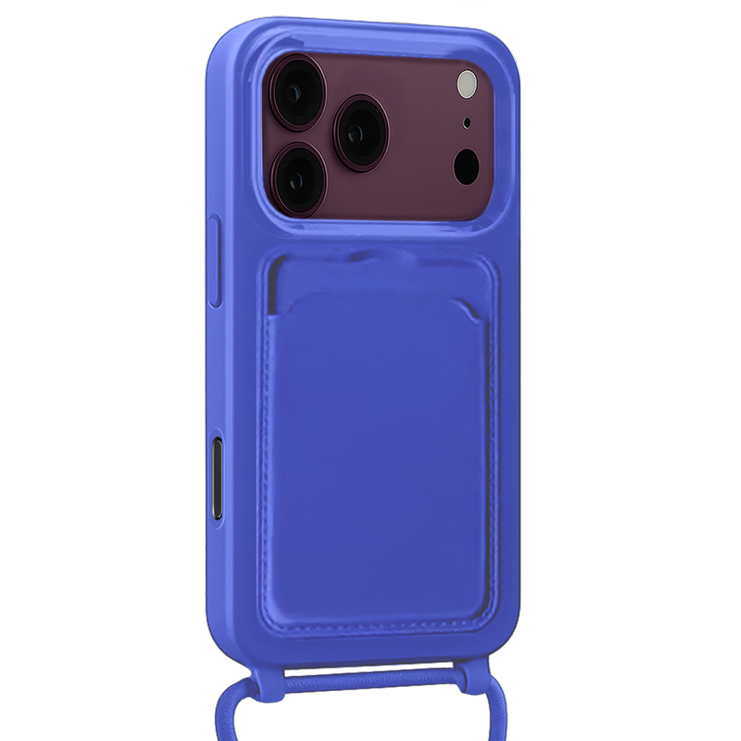 NoXx NoXx iPhone 18 Pro Max Hoesje Pashouder met Koord - Fel Blauw - 2 PACK