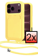 NoXx NoXx iPhone 18 Pro Max Hoesje Pashouder met Koord - Geel - 2 PACK