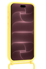 NoXx NoXx iPhone 18 Pro Max Hoesje Pashouder met Koord Met Screenprotector - Geel