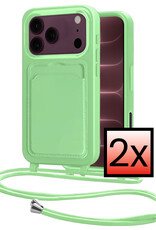 NoXx NoXx iPhone 18 Pro Max Hoesje Pashouder met Koord - Groen - 2 PACK