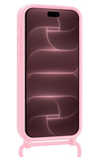 NoXx NoXx iPhone 18 Pro Max Hoesje Pashouder met Koord Met 2x Screenprotector - Lichtroze
