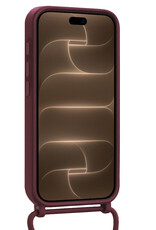 Nomfy Nomfy iPhone 18 Pro Hoesje Pashouder met Koord Met Screenprotector - Aubergine