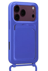 Nomfy Nomfy iPhone 18 Pro Hoesje Pashouder met Koord - Fel Blauw - 2 PACK