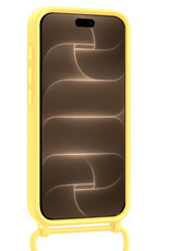 Nomfy Nomfy iPhone 18 Pro Hoesje Pashouder met Koord Met Screenprotector - Geel