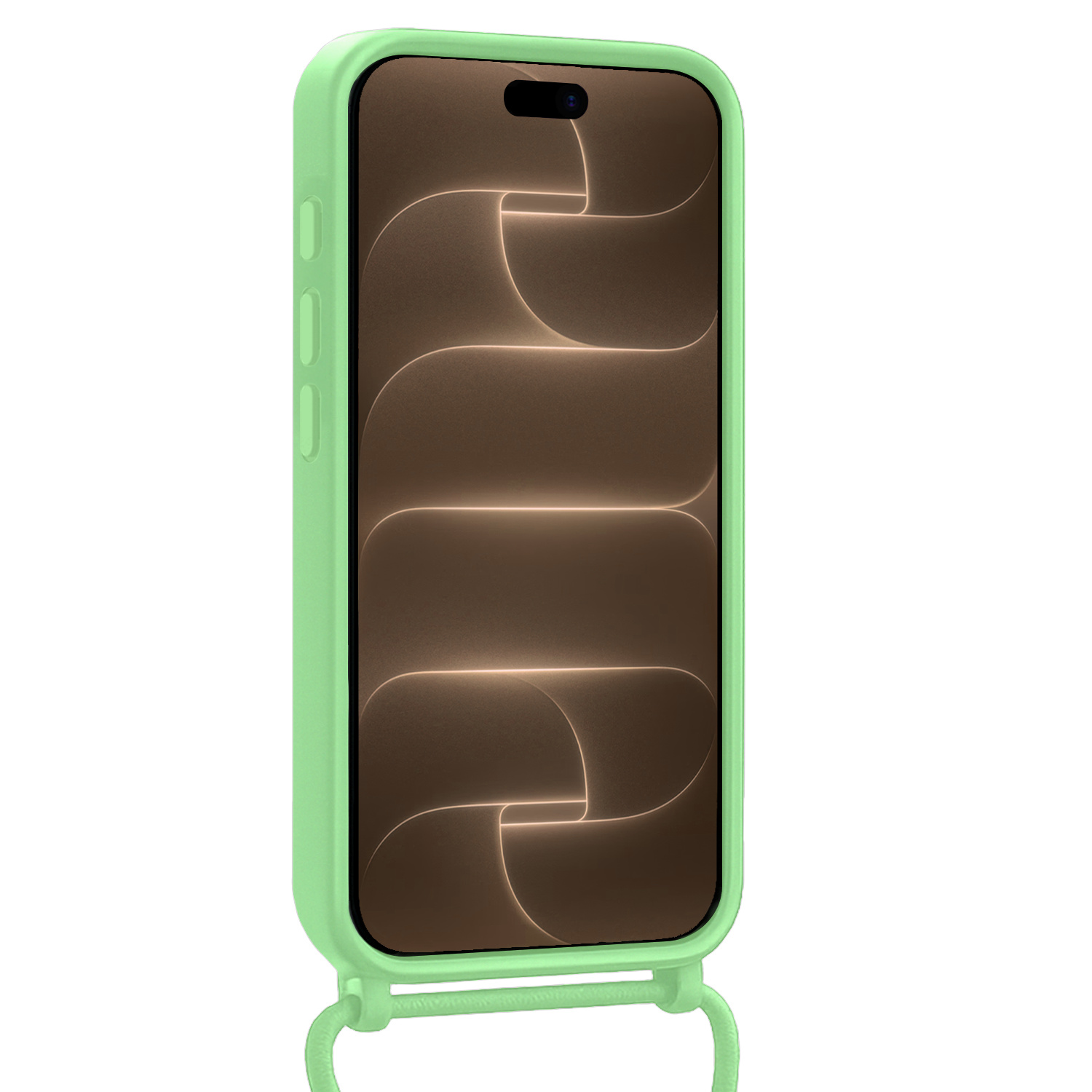 Nomfy Nomfy iPhone 18 Pro Hoesje Pashouder met Koord Met Screenprotector - Groen