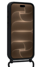 Nomfy Nomfy iPhone 18 Pro Hoesje Pashouder met Koord Met Screenprotector - Zwart