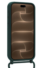 Nomfy Nomfy iPhone 18 Pro Max Hoesje Pashouder met Koord Met Screenprotector - Donkergroen