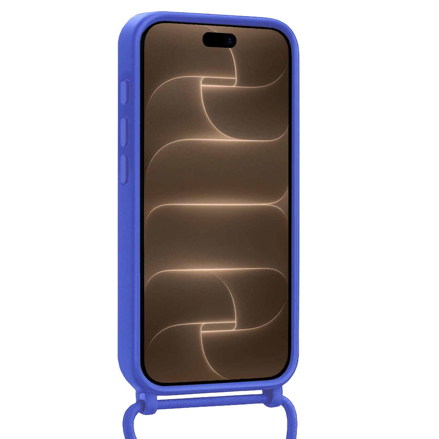 Nomfy Nomfy iPhone 18 Pro Max Hoesje Pashouder met Koord - Fel Blauw - 2 PACK