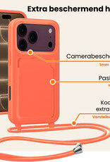 Nomfy Nomfy iPhone 18 Pro Max Hoesje Pashouder met Koord - Papaya - 2 PACK