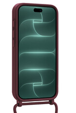 Forterra Forterra iPhone 18 Pro Hoesje Pashouder met Koord Met 2x Screenprotector - Aubergine