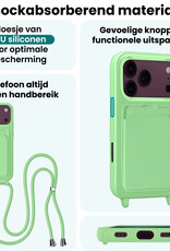 Forterra Forterra iPhone 18 Pro Hoesje Pashouder met Koord - Groen - 2 PACK