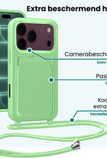 Forterra Forterra iPhone 18 Pro Hoesje Pashouder met Koord Met Screenprotector - Groen