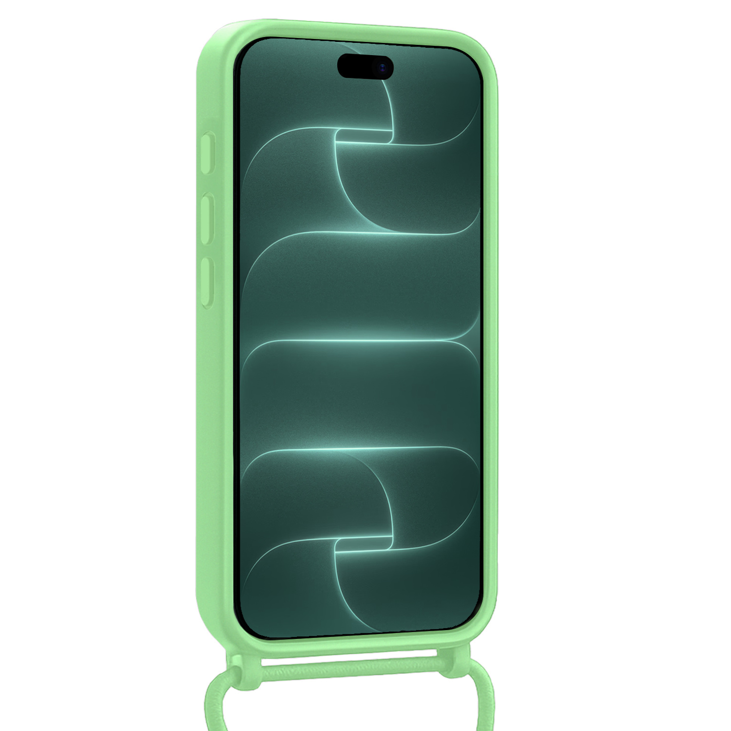 Forterra Forterra iPhone 18 Pro Hoesje Pashouder met Koord Met 2x Screenprotector - Groen