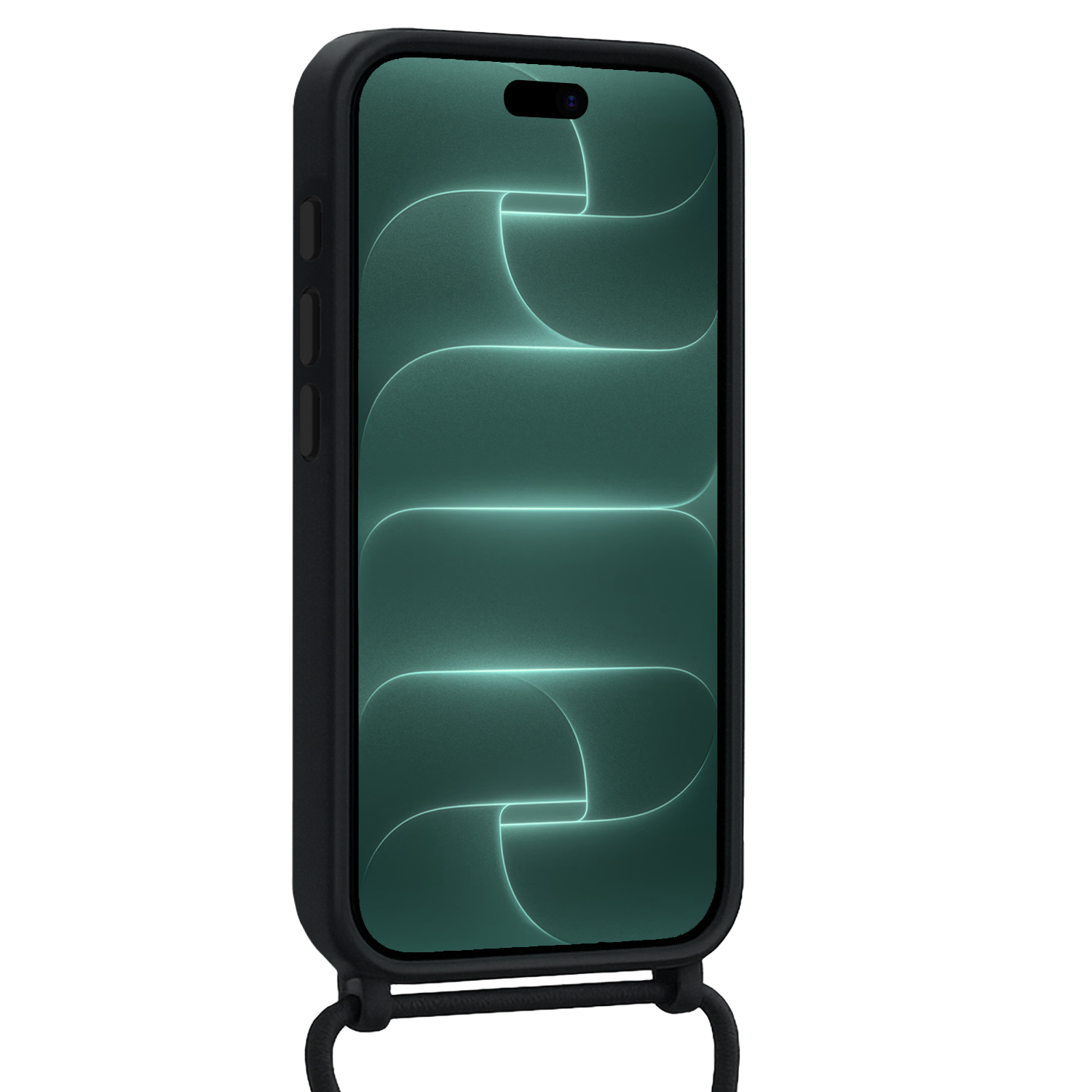 Forterra Forterra iPhone 18 Pro Hoesje Pashouder met Koord - Zwart - 2 PACK