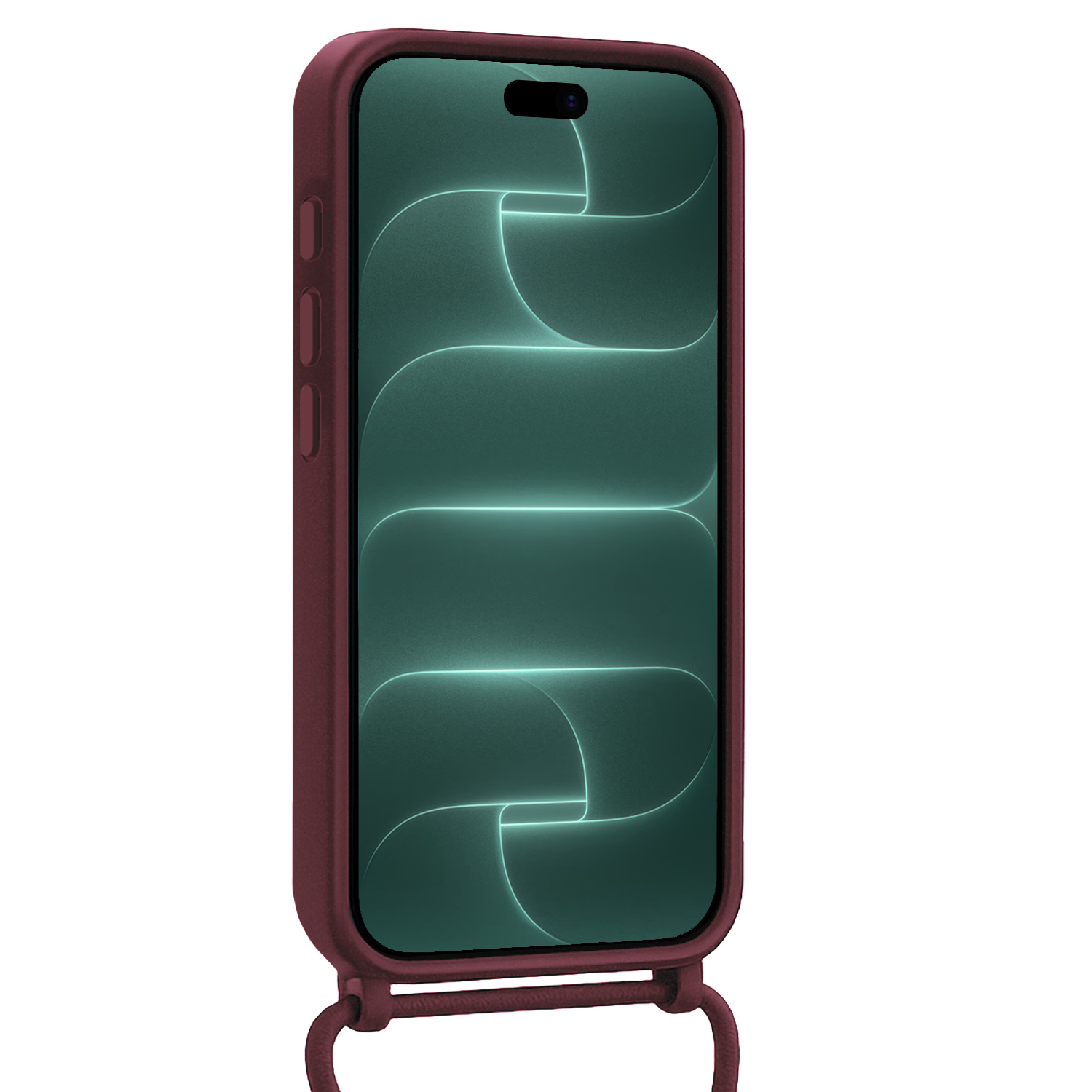 Forterra Forterra iPhone 18 Pro Max Hoesje Pashouder met Koord - Aubergine - 2 PACK