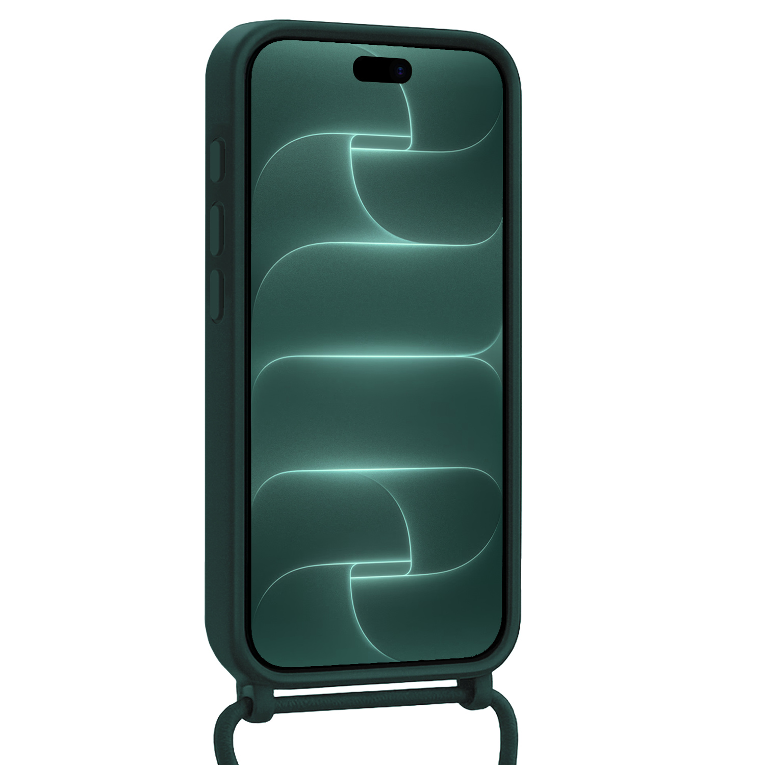 Forterra Forterra iPhone 18 Pro Max Hoesje Pashouder met Koord Met Screenprotector - Donkergroen