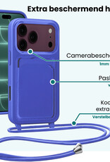 Forterra Forterra iPhone 18 Pro Max Hoesje Pashouder met Koord - Fel Blauw - 2 PACK