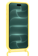 Forterra Forterra iPhone 18 Pro Max Hoesje Pashouder met Koord Met Screenprotector - Geel