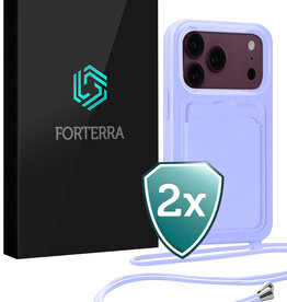 Forterra Forterra iPhone 18 Pro Max Hoesje Pashouder met Koord - Lila - 2 PACK