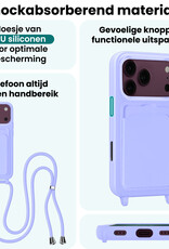 Forterra Forterra iPhone 18 Pro Max Hoesje Pashouder met Koord - Lila - 2 PACK