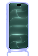 Forterra Forterra iPhone 18 Pro Max Hoesje Pashouder met Koord Met Screenprotector - Lila