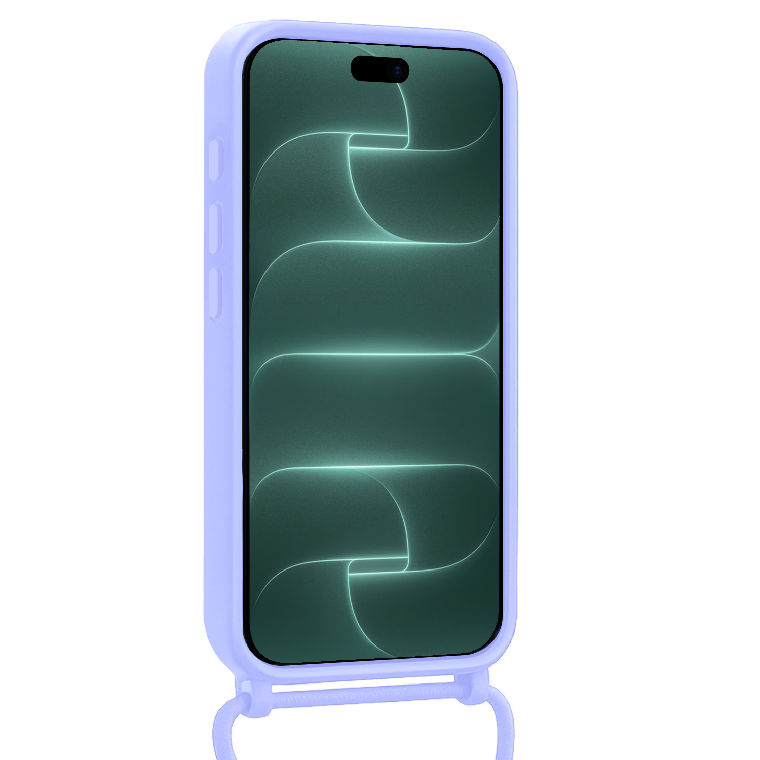 Forterra Forterra iPhone 18 Pro Max Hoesje Pashouder met Koord Met Screenprotector - Lila