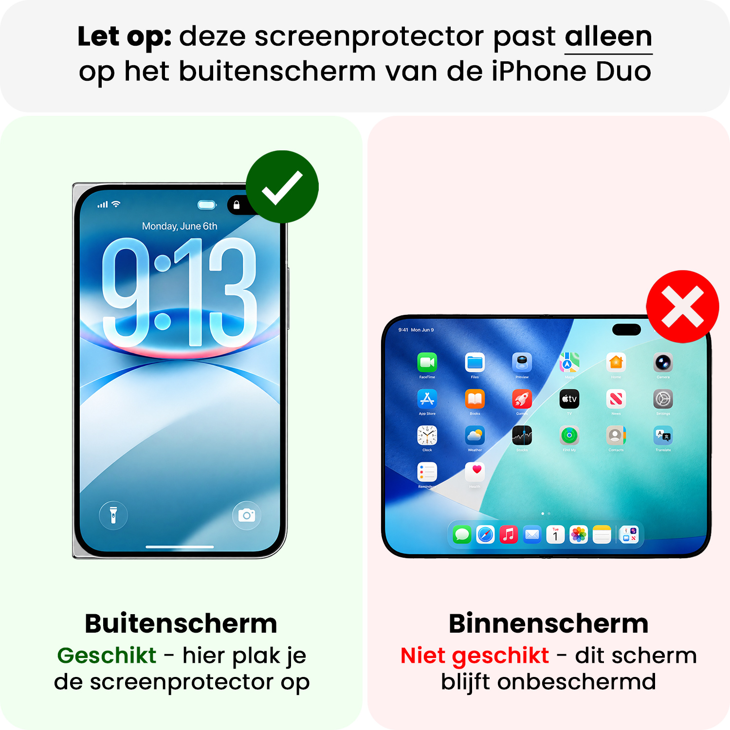BASEY. BASEY. iPhone Duo Screenprotector Glas Met Dichte Notch - 2 PACK